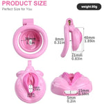 Chastity Cage For Men Cock Chastity Lock With 4Rings, Pink Resin Chastity Device For Male Penis Exercise Cage?Light And Unobtrusive 80G (Pink)