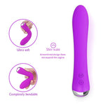Thermostatic Vaginal Massage Stick - Usb Rechargeable Silicone Mute Waterproof Universal Vibrator 9 Vibration Modes For Muscle Massage, Clitoral G-Spot Nipple Stimulation (Purple)