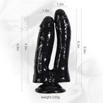 Double-Ended Realistic Dildo G-Spot Stimulation, 6.9 Inch Lifelike Dildo With Strong Suction Cup For Hands-Free, Double Sided Penis For Vaginal Anal, Adult Sex Toy For Women Men Couple (Black)