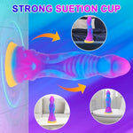 Realistic Silicone Monster Dildo Anal Dildo And Suction Cup Dildo Blue And Pink Mixed Anal Toys Fantasy Dildo Hands-Free Play For Anal Sex Lovers Female Masturbators And Gay Men Sex Toy (7.48 Inch)