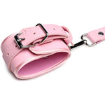 Pink Bondage Harness With Bows For Women, Men, & Bdsm Couples, Vegan Leather Restraints For Subs - Xl 2Xl, Pink.
