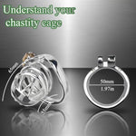 Stainless Steel Male Chastity Cage, Chastity Devices Bondage Cock Cage For Men Penis Erection Control (50Mm Ring)