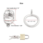 Male Chastity Device Hypoallergenic Stainless Steel Cock Cage Penis Ring Virginity Lock Chastity Belt With Padlock For Adult Game Sex Toy W350 (1.97 Inch / 50Mm)