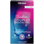 TROJAN Vibrations Tandem Couples Vibrating Ring, Personal Massager, 1 Count, Violet
