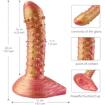 Realistic Huge Silicone Dildo For Women? Big Dildo With Strong -Suction Cup?Adullt Toys For Women Pleasure Dildo ?Dildo For Men (C-Beaded Red Gold)