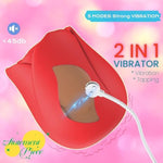 New Rose Sex Toy Vibrator For Women- Dual Layered Soft Silicone Clitoral Vibrators Adult Toys With 5 Tapping & Vibrating Modes, Sexual Pleasure Tools For Women Couples Girls Sex Games (Red)