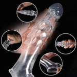 Reusable Penis Sleeve Cock Ring Penis Extender Enlarger Stronger Erection Enhancement Adult Sex Toys For For Men Delay Ejaculation