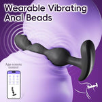 Vibrating Gradual Anal Beads Butt Plug for Men Women Beginner-Friendly Prostate Massager Anal Plug Adult Sex Toys APP Remote Control Anal Toys with 9 Vibration
