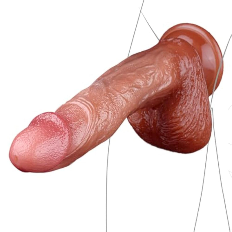 Realistic Huge Dildo Sex Toys For Women, 7.9 Inch Thick Big Silicone Dildo With Strong Suction Cup, Biginners Riding Anal G-Spot Dildos Real Skin Fake Penis Cock Women Sex Toy For Couples