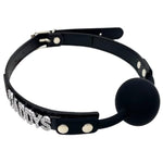 Silicone Gag Mouth Ball with Letter oring for Women's Bondage and BDSM Play