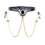 Adult Bdsm Gags With Chain Clips Sex Pacifier Balls Female Breast Bells Nipple Clips?Collars, Gags, Restraints, Nipple Clamps, Bondage, Play Props
