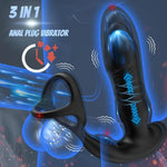 Prostate Massager Sex Toys, Vibrating Butt Plug With Cock Penis Ring, 3 Thrusting & 10 Vibrating Modes Anal Beads Dildo Vibrator Toys, Remote Control Vibrators Adult Sex Toy For Men Or Couples