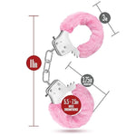 Sex Toys – Temptasia Faux Fur Metal Hand Cuffs – Adjustable Double Lock Wrist Restraints With Keys & Safety Release – Heavy Duty Fantasy Bondage Kinky Play – Couples, Bdsm – Pink