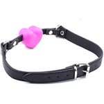 Beginner Breathable Silicone Heart Open Locking Mouth Gags, Strapped Gags Ball Sex Toy