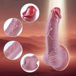 8.3" Realistic Big Upwards Dildo, Thick Anal Dildo Fat Penis, Soft Liquid Silicone Wide Dildo With Strong Suction Cup, G-Spot Xl Dildo Vaginal Anal Stimulator Female Sex Toy For Men Women And Couples