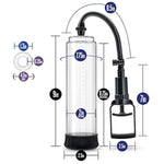 Performance Vx3-9 Inch Penis Enlargement Male Enhancing Pump - Advanced Pull Handle For Max Suction - Soft Sleeve For A Tight Comfortable Seal - Masturbation - Better For Enhancement
