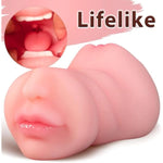 3 In 1 Sex Dolls Realistic Single Channel Sex Toy With Lifelike Face, Sex Doll With 3D Realistic Textured Mouth Vagina And Tight Anus Deep Throat Oral Adult Sex Toys For Men (Flesh)