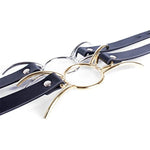 Metal Spider Ring Gag With Leather Head Slave Harness Restraint Mouth Gags Sex Toys For Couples (Gold)