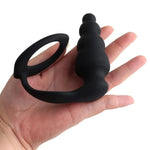 Anal Bead Plug & Erection Ring Set - Dual Stimulation And Orgasms With Our Anal Butt Plug, Penis And Cock Ring - Anal Sex Toy Accessories For Adults, Sex Toys For Men Anal Toy Male Women And Couples