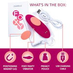 Foxy Wearable Remote Control Vibe - Wireless Discreet Vibrator With Music Mode & App Control - Cute Gifts For Her - Gifts For Women