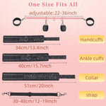 Spreader Bar Bdsm Bondage Restraints Kits With Wrist Ankle Neck Collar Adjustable Handcuffs Sex Toys Sm Games For Men Women And Couples (Pink)