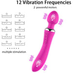 Sex Toys Double End Vibrator Handheld Massager Wand (Purple)