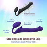 Semi-Real Bendable Strap-On Dildo - Discover The Ultimate Pleasure With Sexy Dildo - Silicone Strapless Dildo For Couples - Waterproof Strapless Dildo (Purple/Medium)
