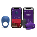 Sync 2 Purple App Control Couples Vibrator & Pivot Vibrating Cock Ring - Couples Sex Toys Bundle