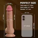 Realistic 8.7" Silicone Dildo With Suction Cup – Thick G-Spot & Anal Stimulator For Women And Couples, Lifelike Texture, Hands-Free Pleasure
