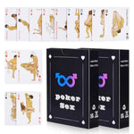 Hot Positions Playing Cards 2 Pack, Romantic Couples Games Clear Print Poker 2 Deck For Bachelor Party Game18+Adults Only (Storage Box)