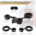 Bdsm Bondage Set Role Play Sexual Restraint Props With Blindfold Collar Handcuffs Footcuffs Combo Set Adjustable Bondage Gear Couples Beginner