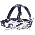 Y-Shape Restraint Head Harness With Metal Spider Ring Gag Bondage Mouth Gags Sex Toys For Couples (Silver)