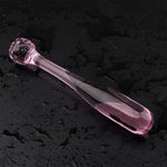 Glass Wand Dildo Crystal Glass Pink Pleasure Wand Anal Butt Plug Glass Sex Things For Couples Double-Ended Anal Toys Sex Play