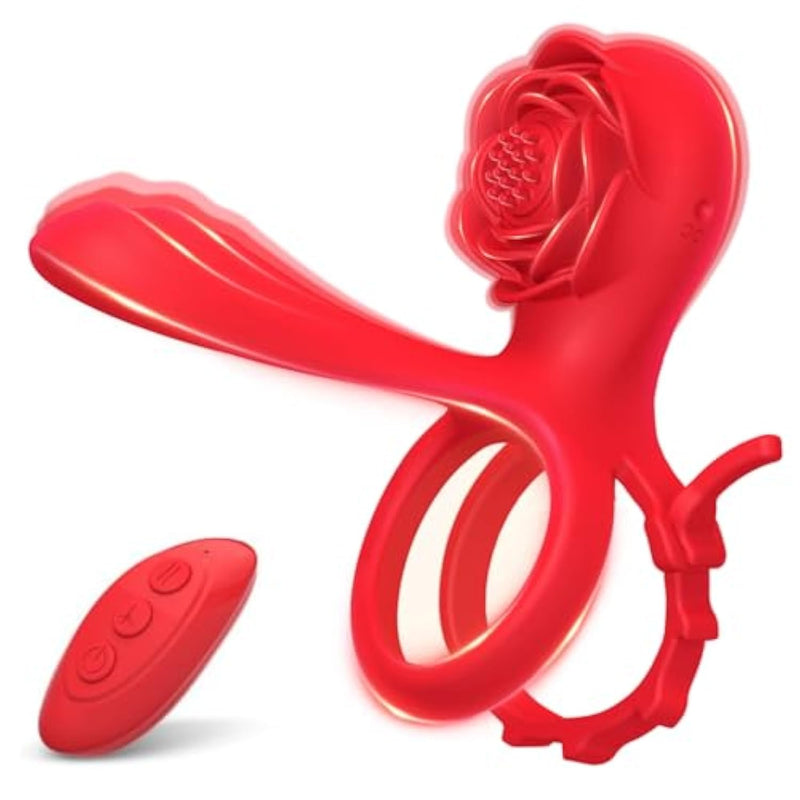 Dual Pleasure Cock Ring Vibrator For Couples - G-Spot Vibrator Cockring With 10 Modes Adjustable Ring For Clit Stimulation & Stronger Erections