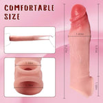 Penis Sleeve With Cock Ring Sex Toys, Ultra-Soft Silicone 8.6'' Cock Sleeve, Reusable Penis Cuff Thickened Testicle Ring Male Adult Toys, Penis Extender And Penis Enlarger For Men(Flesh)