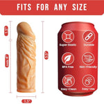 Penis Sleeve Extender Cock Sleeve Extension Sheath Silicone Penis Ring Enlarge Thicken Reusable Realistic Condom Enlarger Male Sex Toy for Men Couples
