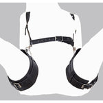 Sex Bdsm Restraints Set 3 In 1 Breasts Harness Adjustable Thigh Sling Behind Cross Chest Waist Belt With Handcuffs Thigh Cuffs Shoulder Straps Leg Spreader Open Harness Belt Fetish Adult Sex Toys