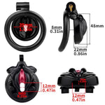 Lightweight Abs Cock Cage Flat Chastity Cage With Ventilation Holes And Catheters Sex Toys Chastity Device With Belt And Concealed Lock For Man Bondage Inverted Chastity Cage With Funnel (B,Black)