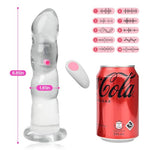 Vibrator Anal Beads Glowing Hands-Free Butt Plug Clear Vibrators for Prostate Massage and G-Spot Masturbation Adult Sex Toys for Men Women Couples (M)