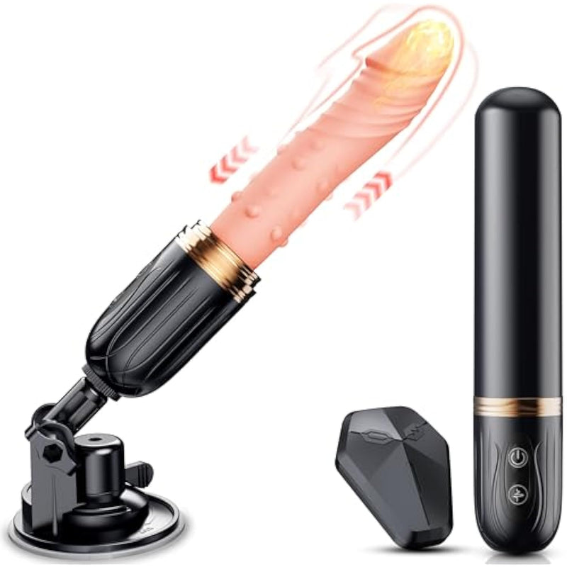 Thrusting Dildo Sex Machine Vibrator Sex Toys, Realistic Suction Cup Dildo With 10 Thrusting & 10 Vibrations, Heating Function, Remote Control G Spot Anal Adult Sex Toys For Female Men Couples