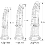 Clear Suction Realistic Dildo Set - 3 Sizes(Small6.4'',Big7.4'', Huge9.6'') For Anal And Vaginal Pleasure - Perfect For Beginners To Advanced Users Lifelike Penis