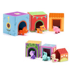 DJECO - Topanifarm Blocks - Build a Farm, Wooden Blocks & Animal Toys - Sorting & Stacking - Enhances Fine Motor Skills - Durable Playtime - Cute Design - Preschool Kids 18+ Months