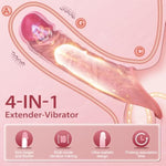 Penis Sleeve Pennis Extender Vibrator - 8.27" Vibrating Cock Sleeve, 10 Vibration Sex Toys For Men For Penis Extension, Remote Control Elastic Realistic Penis Enlarger Male Couple Sex Toys