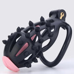 Male Chastity Cage, Large Chastity Device With 5 Sizes Rings And Invisible Lock For Man Penis Exercise Bondage Gear & Accessories Lightweight Adult Sex Toys(5D-Black)