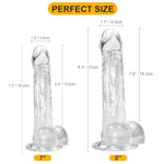Large Clear Realistic 8?Inch Dildo With Strong Suction Cup?–?Soft Lifelike Dildo For Anal, Vaginal &?G?Spot Play?–?Beginner?Friendly?Adult Toy For Men And Women