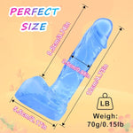 4.7 Inches Realistic Soft Dildo For Beginners,With Powerful Strong Suction Cup Anal Dildos Lifelike Fake Penis For Women/Men/Gay, Adult Sex Toys For G Spot Stimulator Anal Plug Training Sets (Blue)