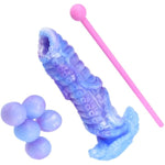 Liquid Silicone Made Creative Unique Design Ovipositor Dildo Anal Plug Tentacle Dildo With 5 Balls Octopus Fantasy Upgraded Hardness