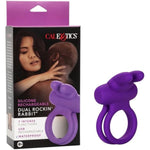 Silicone Rechargeable Dual Rockin’ Rabbit Enhancer, Vibrating Cock Ring For Couple Adult Sex Toy Purple Se-1843-20-3