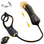Thrusting Prostate Massager Anal Vibrator, Male Prostate Toy With Vibrating Penis Ring, Gay Sex Toys For Men P Spot Stimulation With 10 Thrusting Vibrating Modes, Anal Butt Plug Cock Rings With Remote