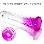 Clear Purple Combination Suction Cup Dildo - 3 Sizes Realistic Dildo(6.4''Small, 7.4''Medium,9.6''Large), Eggless,Perfect For Anal And Vaginal Pleasure Realistic Penis For Beginners To Advanced Users